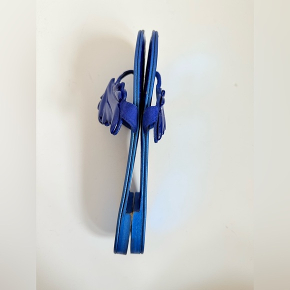 Giuseppe Zanotti Summer Metallic Blue Cruel Wing flat thong sandals EU 37 - Picture 4 of 8